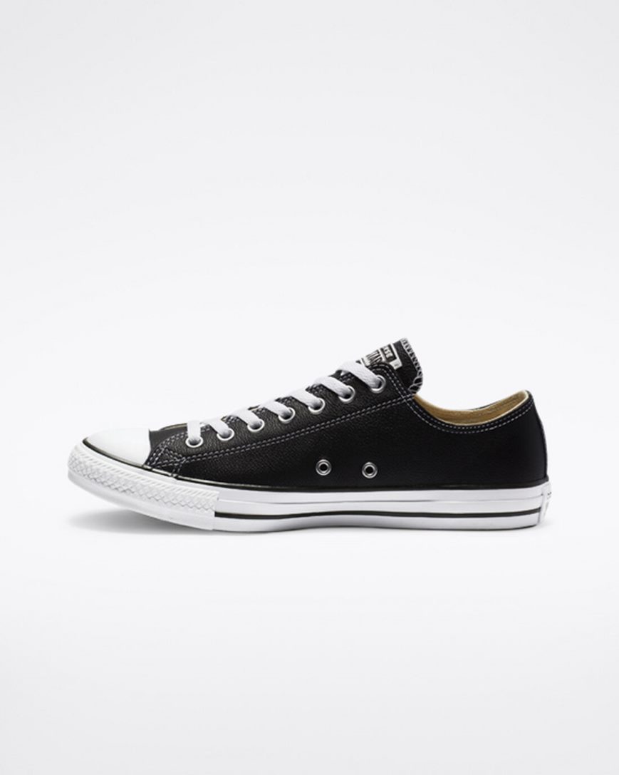 Women's Converse Chuck Taylor All Star Leather Low Top Shoes Black | AU 3648ER